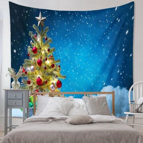 Bohemian Style Colorful Christmas Tree Big Tapestry Wall Decor for Backdrop Home Decor 3 Size