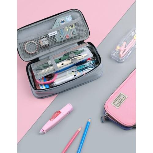 KOKUYO Pencil Case, Can Be Expanded To Open Multi-layer Stationery Box, Double Zipper Large Capacity ,School supplies