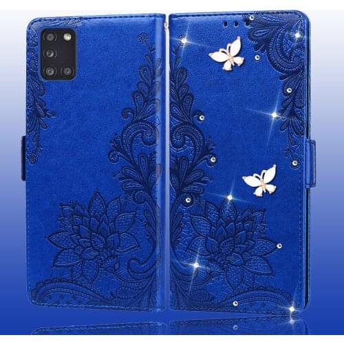 A31 For Samsung Galaxy A31 A315G/Ds Case Leather Fashion Bling Holder Case For Samsung A31 Case Flip Silicone Shockproof Coque