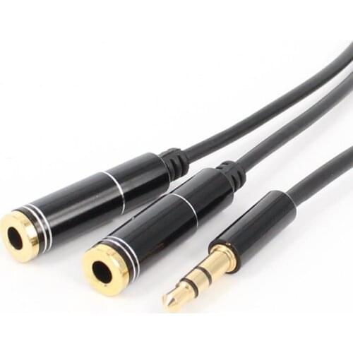 Gold-plated headphone distributor, one-two couple sharing device, one-two computer phone, 3.5mm audio adapter line