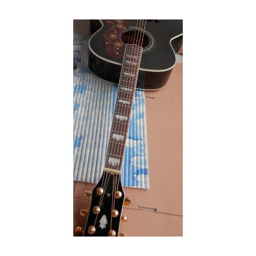 China guitar factory custom new J200 acoustic guitar black in stock 8pai