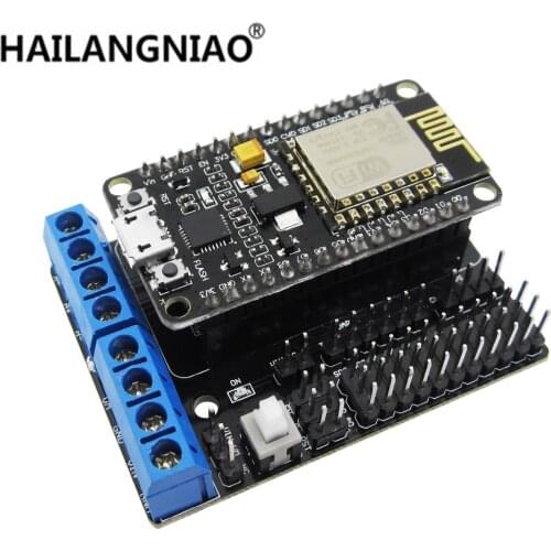 NodeMCU Development Kit NodeMCU + Motor Shield esp wifi esp8266 esp-12e esp 12e kit diy rc toy remote control Lua IoT smart car