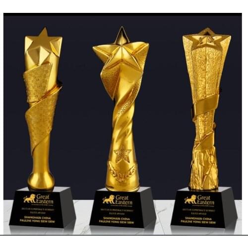 Dreams Come True Emerging from Poverty Brilliant Gold-plated Resin small decoration trophy crafts Free engraving World Cup