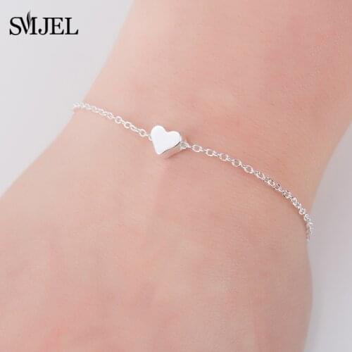 Fashion Tiny Heart Bracelets & Bangles Women Wedding Love Heart Bracelet Brush Mountain Sport Arm Jewelry bransoletki damskie
