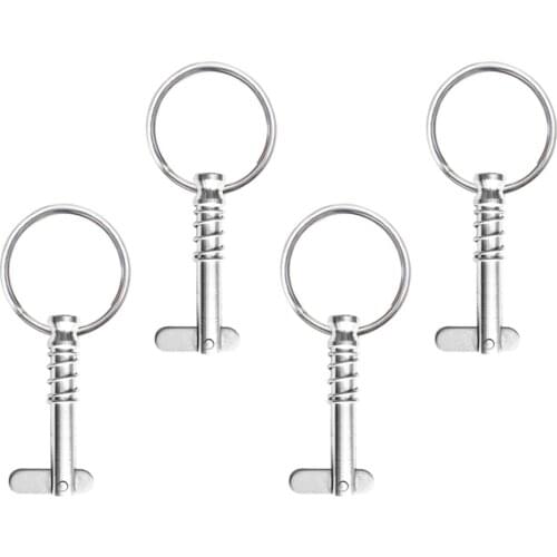 Pack of 4 Stainless Steel Bimini Sun Top Quick Release Spring Pins 1/4" for Boat Canvas Cover