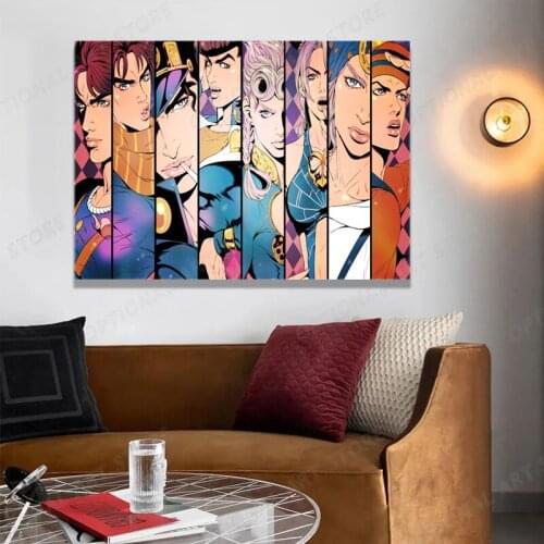 Wall Art Canvas Painting JoJo S Bizarre Adventure Poster Modular Anime Character Print Picture For Living Room Home Decoration