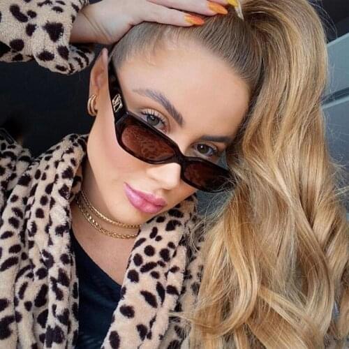 New luxury brand narrow frame modern retro sunglasses woman charm trend jelly color sunglasses UV400 lunette de soleil femme