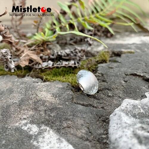 Mistletoe 925 Sterling Silver Faceted Fine Natural Clear Crystal Stone Charm Bead Fit Troll 3.0mm Bracelet Jewelry