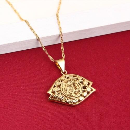 Allah Pendant Necklace For Women Gold Color Classic Islamic Accessories Jewelry Trendy Holiday