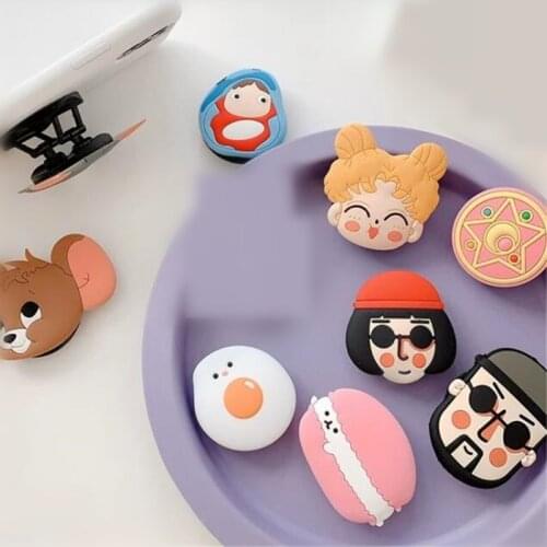 Cat Mouse Cookies Mobile Phone Stand Holder Rotatable Phone Socket Smartphones Fold Pocket Socket Desktop Stand Bracket