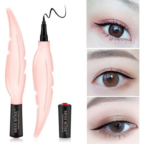 Waterproof durable and not easy to decolorize net red eyeliner beginners makeup leaves shape thin black eyeliner