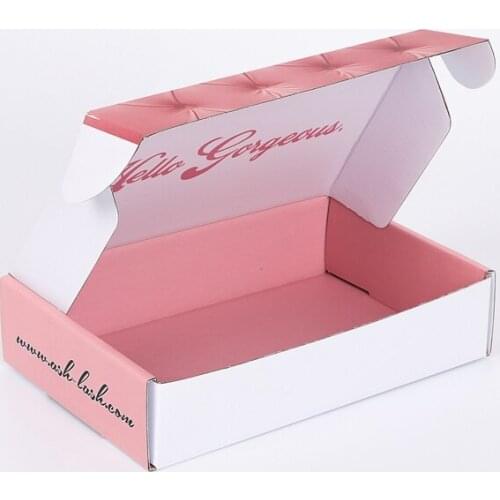 Custom CMYK Printed Corrugated Pink Subscription Box for Gift Package Box Beauty Cosmetic Packaging