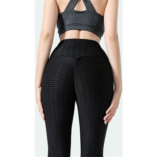 Popular Jacquard Pineapple Striped High Waist Hip Lift Yoga Ankle-Length-Pants Sport Running Fitness Sexy Pants