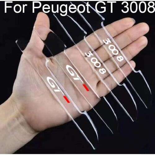 Car door transparent anti-collision protection For fPeugeot GT 3008 Car Accessories Styling