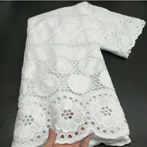 Swiss Lace Fabric White Swiss Voile Lace Materials In Switzerland Pure Cotton Lace Fabric With Stones