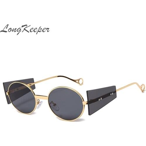 2021 Steampunk Metal Round Sunglasses Women Men Vintage Brand Designer Punk Sun Glasses Side Shield UV400 Lentes De Sol Mujer