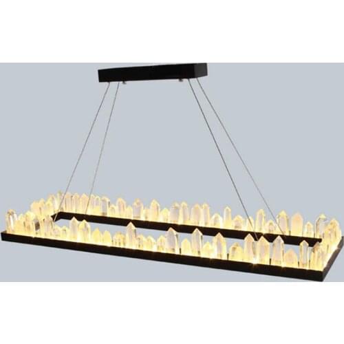 Modern design rectangle LED crystal chandeliers lamp AC110V 220v dining room living room chandelier