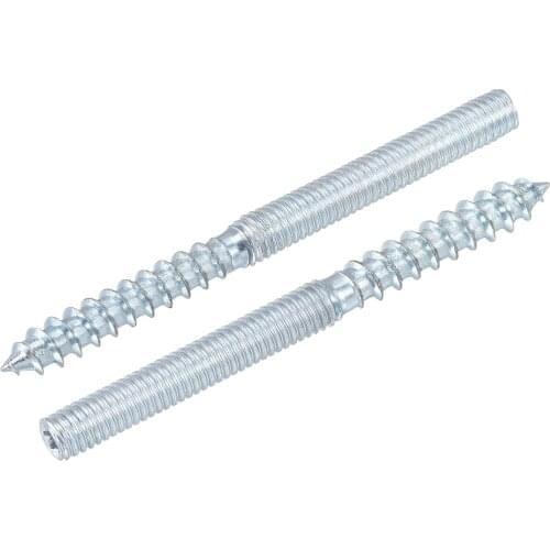 Uxcell M6x37mm Hanger Bolts Double Head Dowel Screw for Wood Furniture 40pcs
