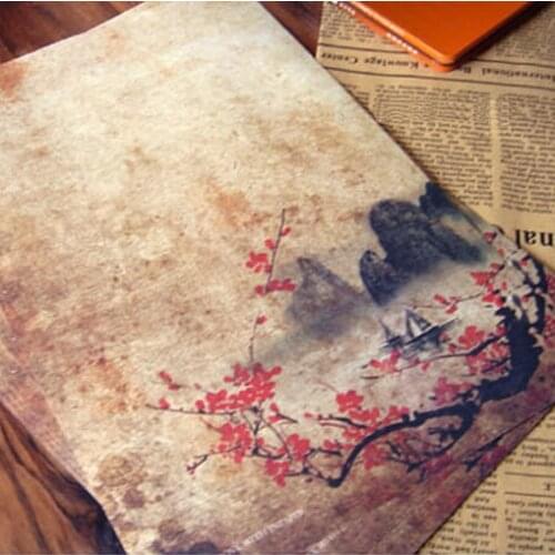 Retro 8 pieces a lot Vintage Romance Letter Paper elegant love Antique color letterhead Writing Paper 732