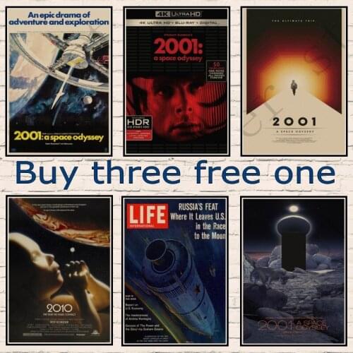 2001 A Space Odyssey Science fiction film Movie home decorative painting Poster Vintage retro poster