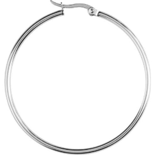 15-50mm Big Circle Women Hoop Earrings Exaggerated Hoop Ear Loop Smooth Ring Earring New Stainless Steel Jewelry Titanium Steel