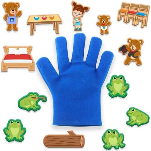 13PCS Storytelling Hand Puppet Teaching Aids Set Children Students Dying Performance Gloves Baby Teaching Props