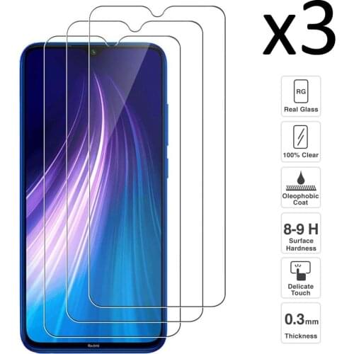 [3 PCs] Xiaomi Redmi Note 8, tempered glass screen Protector for Redmi Note 8, transparent, anti-scratch, anti-shock
