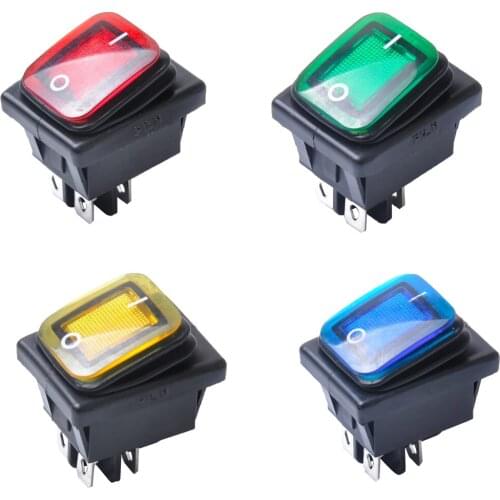 4 Pieces 4 Pin On-Off Car Boat Lighted Rocker Toggle Switch Waterproof