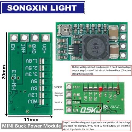 5Pcs Step Down Power Supply Module Mini DC-DC 12-24V To 5V 3A Voltage Buck Converter Adjustable 1.8V 2.5V 3.3V 5V 9V 12V