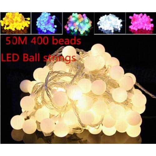 50M 400 LED Matte ball String Lights Christmas Ball Globes Twinkle Fairy Lamp For Garden Wedding Party luminaria Decoration