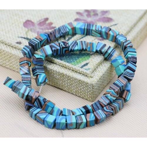 6mm Fashion New Cube Blue Malachite loose DIY beads Jewelry crafts making design Girls Gifts 15inch 2pc/lot Wholesale and retail