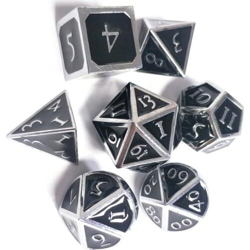 7pcs Dice set for Dungeons & Dragons Creative RPG Dice D&D Metal Dice Kid Children Gift