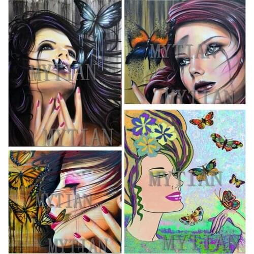 2019 Diamond Embroidery 5D DIY Diamond Painting butterfly girl Full Square/Round Rhinestones Mosaic Home Decor