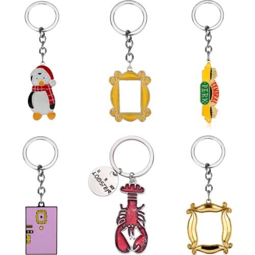 American TV Show Friends Keychain Central Perk Coffee Time Pendant Key Chain For Best Friend Car Keyring Llavero Jewelry Gift