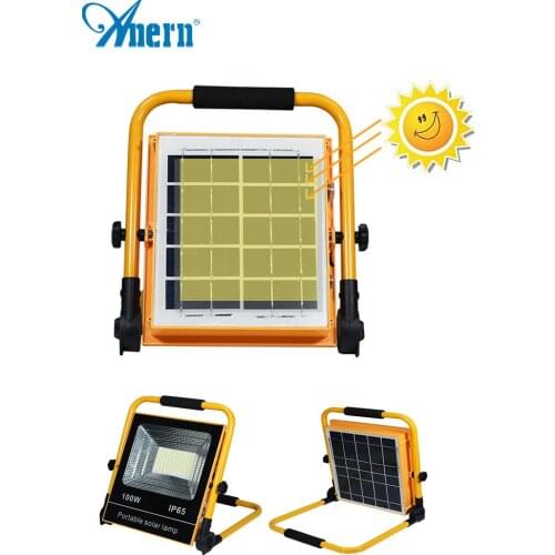Anern Solar Flood Light 50W 100W Portable Solar Lamp IP65 USB Charging Portable Work Light Solar Camping Lamp For Outdoor