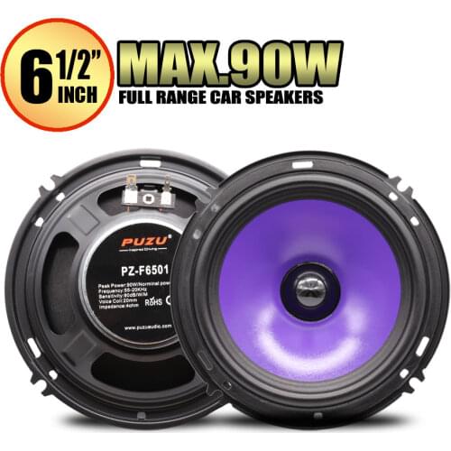 2pcs 6.5" Car full range audio Speaker HiFi Vehicle front Door Auto Stereo Car Loudspeaker 90W PP injection