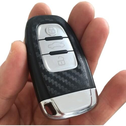 Car-styling DIY Carbon Fiber Key Sticker for AUDI A4 A6 Rs4 A5 A7 A8 S5 RS5 8T A4L A8L Q5 Car Key Sticker Refitting Accessories