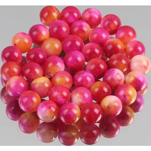 Natural Stone Pink Yellow Persian Jades Beads Round Loose Spacer Beads For Jewelry Making DIY Bracelets 6/8/10/12mm 15"Inches