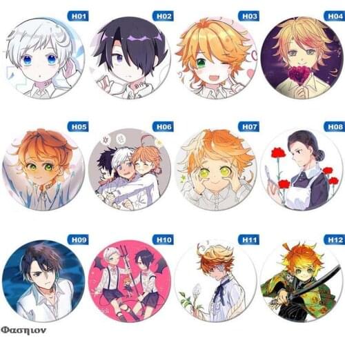 Anime The Promised Neverland Emma Cosplay Badges Cute Brooch Pins Icon Ray Collection Breastpin