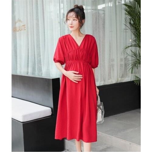 Fashion pregnant women dress spring and autumn new fashion models loose long chiffon maternity dress summer long skirt