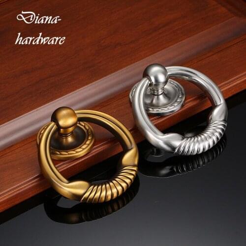 Retro European Knocker Security Door Knock Ring Zinc Alloy Antique Door Knobs and Pulls Decor Furniture Handle Hardware