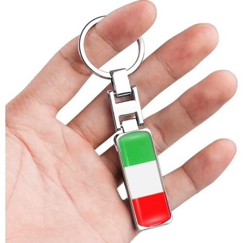 Italy Flag Keychain Keyring Car Key Chain Pendant Accessories Gifts For Ferrari Fiat Piaggio Vespa Ford Alfa Romeo Car styling