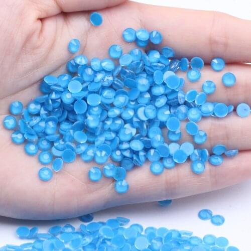 Fluorescent Rhinestone New Glass Flatback Luminous Strass ss6-ss30 Fluorescent Blue Color DIY Nail Jewelry Decorations