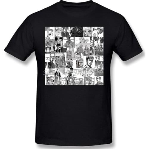 Attack on Titan Titans Anime Television Series Individuality T-Shirt Erwin Smith Crewneck Cotton for Men
