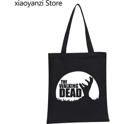 New Brand Canvas Shopping Bags Fashion 2021 Hip Hop Eco Reusable Shoulder Bag The Walking Dad Students Book Bag SL-266-9