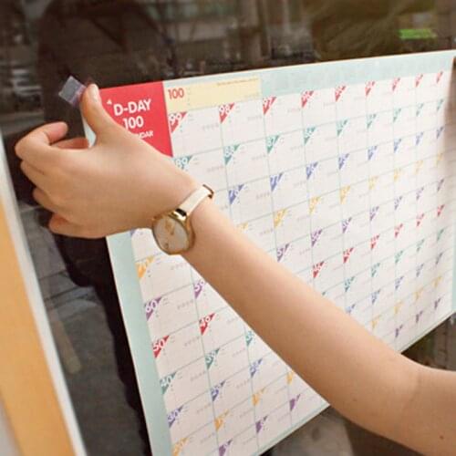 100 Day Countdown Calendar Learning Schedule Periodic Planner Table Calendar Office School Supplies