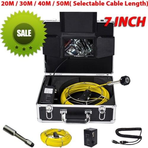 20-50m Pipe Inspection Camera 23mm Lens Drain Sewer Pipe Industrial Endoscope With 12pcs LEDS Light