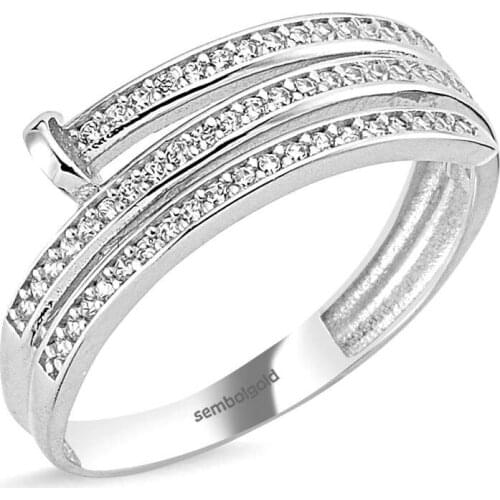 White Gold Ring Nail Design waterway 14K Gold Handy Custom Craftsmanship Gift Gold Special Occasions Design Shiny Elegant