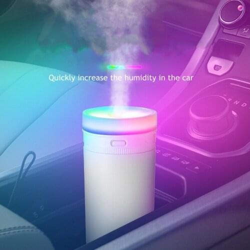 Mini USB Humidifier Portable Mist Maker Fogger Ultrasonic Car Air Purifier Quiet Aroma Diffuser Colorful Lights for Home Bedroom