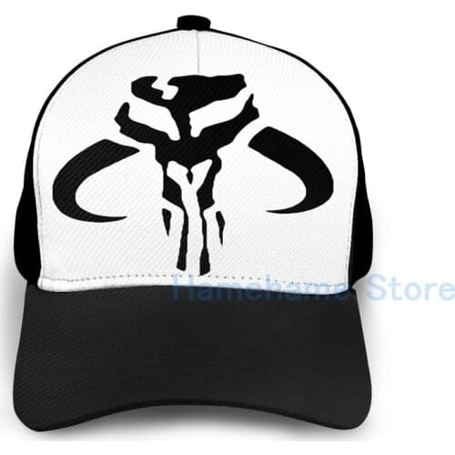 Fashion Mandalorian Skull Symbol Basketball Cap men women Graphic print black Unisex adult hat